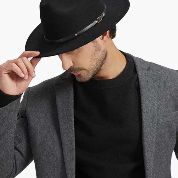 Zylioo XS/S Felt Fedora Hat for Men, Women - Great for festivals, concerts, etc. - Picture 4 of 9